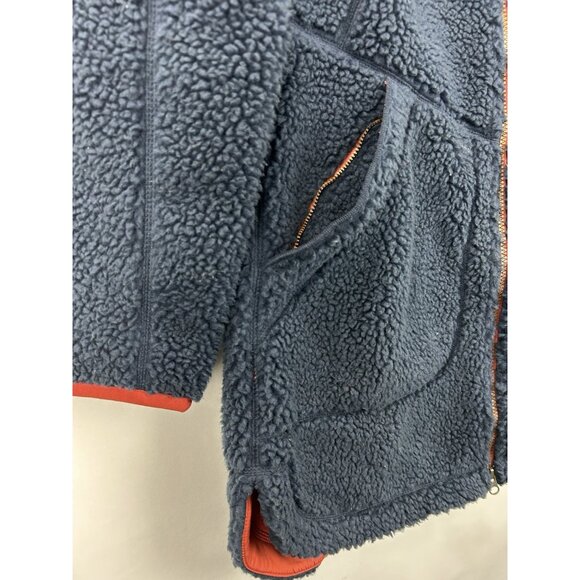 LL Bean Mountain Pile Fleece Hoodie Women SmallBlue Long Jacket Full Zip Sherpa - Picture 17 of 17